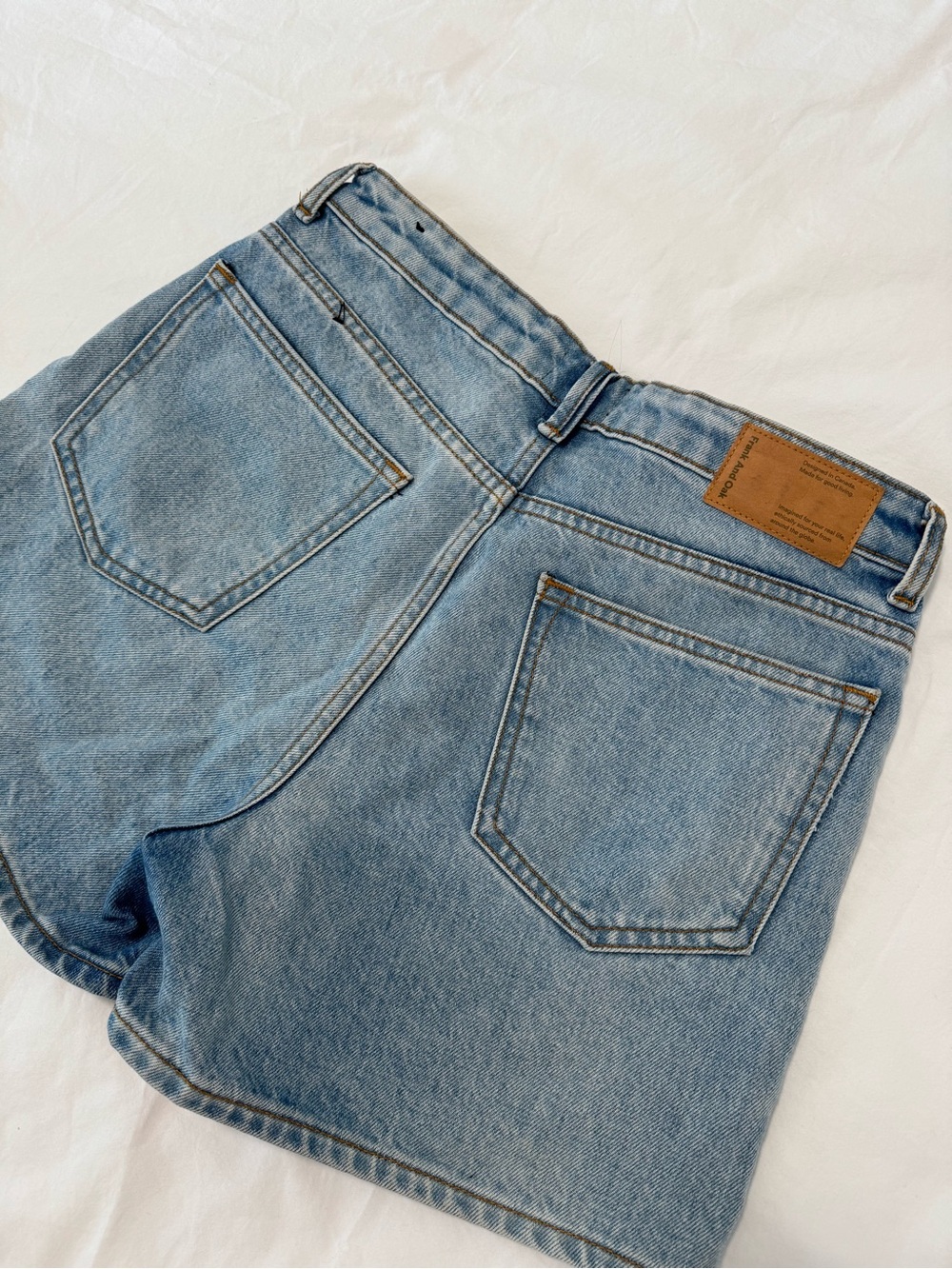Frank & Oak Light Blue Denim Jean Shorts - Picture 3 of 3